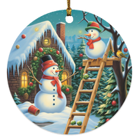 Snowman in A Tree Ornament