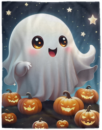 Cute Nightly Ghost Fleece Blanket - 60x80