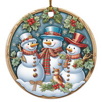 Mistletoe Snowman Ornament