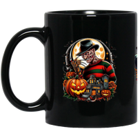 Three Faces of Halloween 11oz Black Mug