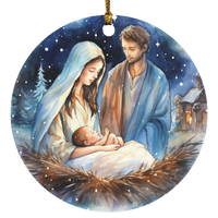 Jesus Birth Watercolor Ornament