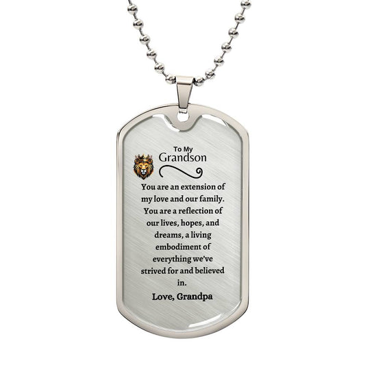 Grandson Dog Tag- Gift for Grandson