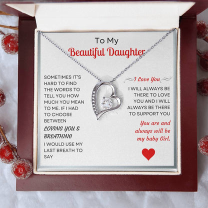 Beautiful Daughter Heart Pendant- Gift for Daughter- Bonus Daughter