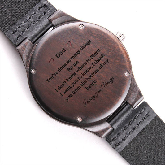 Sandalwood Engraved Watch- Gift for Dad/ Stepdad