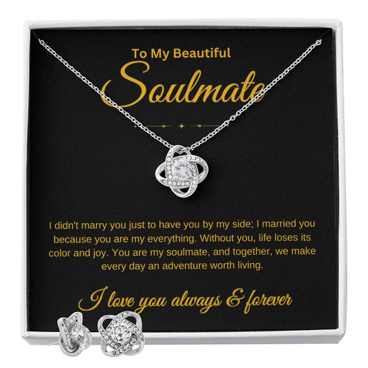 Beautiful Soulmate Necklace and Earring Set