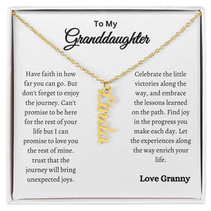 Name Necklace- Vertical- Gift for Granddaughter