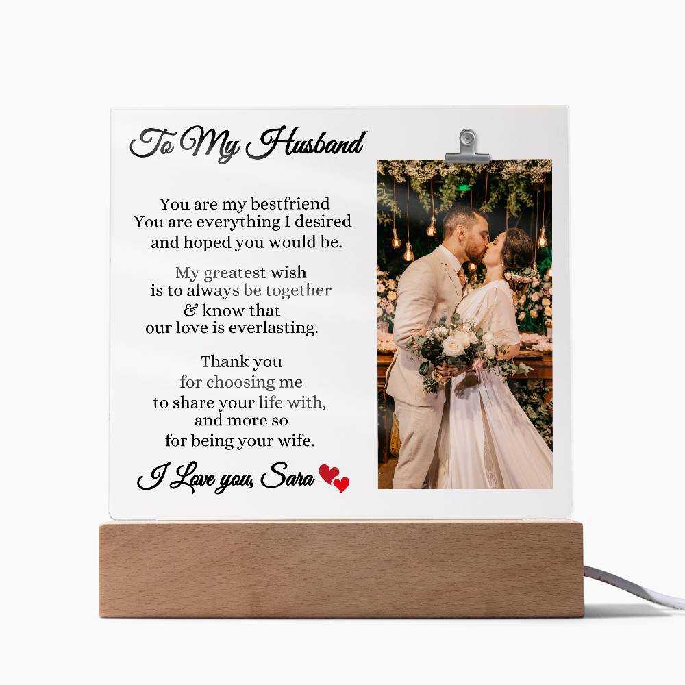 To My Husband Plaque