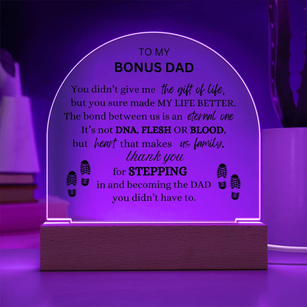 Bonus Dad- Step Dad Plaque