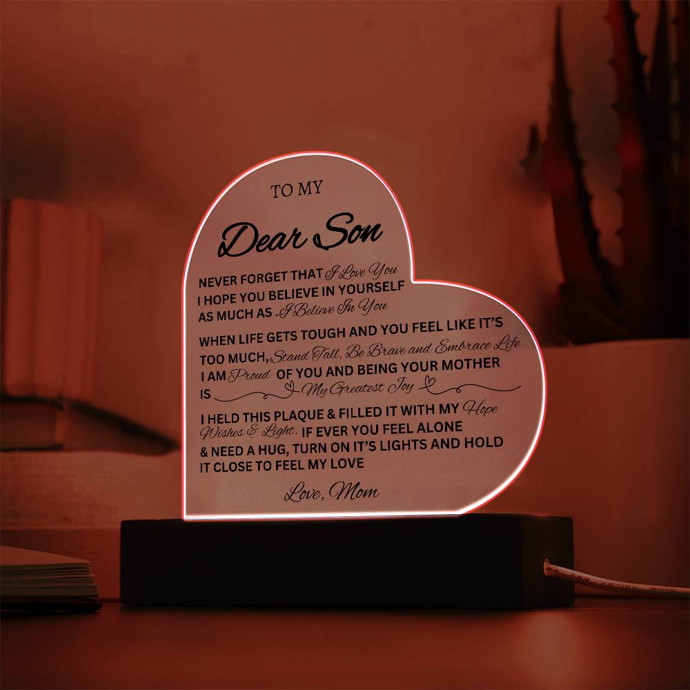 Son Heart Plaque- Gift from Mom