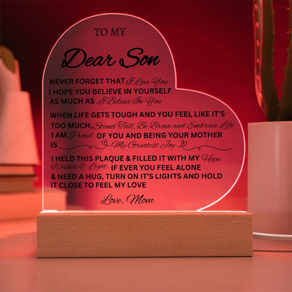 Son Heart Plaque- Gift from Mom