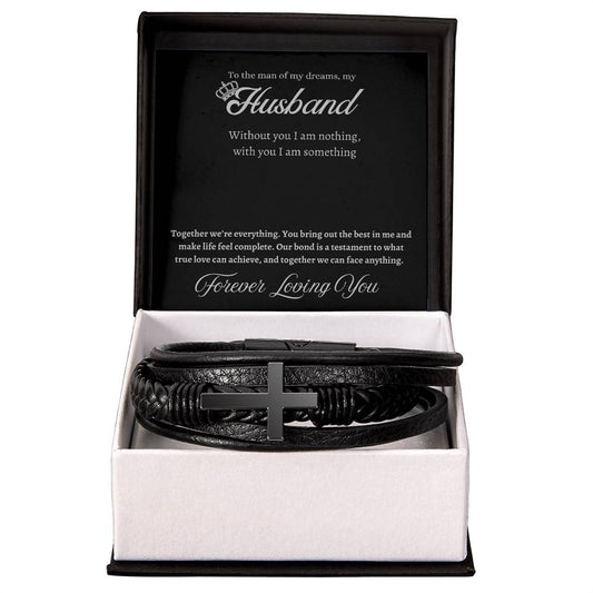 Husband Cross Bracelet- Gift from Wife