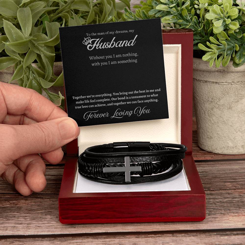 Husband Cross Bracelet- Gift from Wife