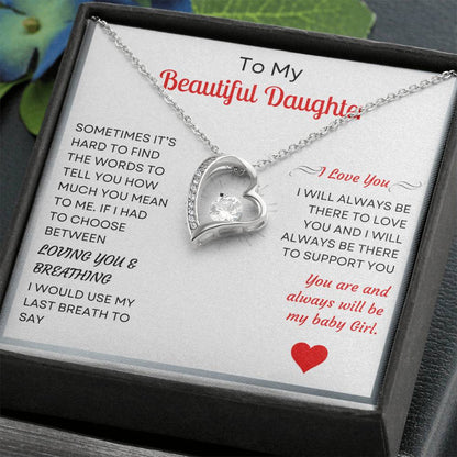 Beautiful Daughter Heart Pendant- Gift for Daughter- Bonus Daughter