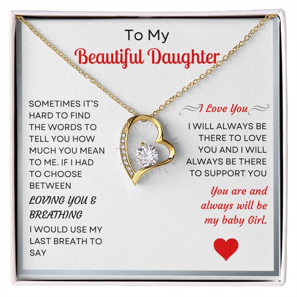 Beautiful Daughter Heart Pendant- Gift for Daughter- Bonus Daughter