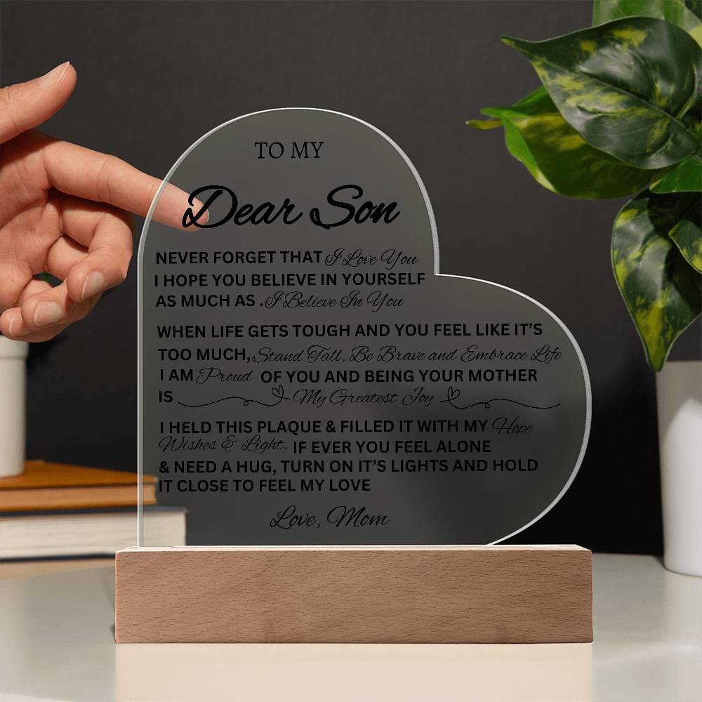 Son Heart Plaque- Gift from Mom