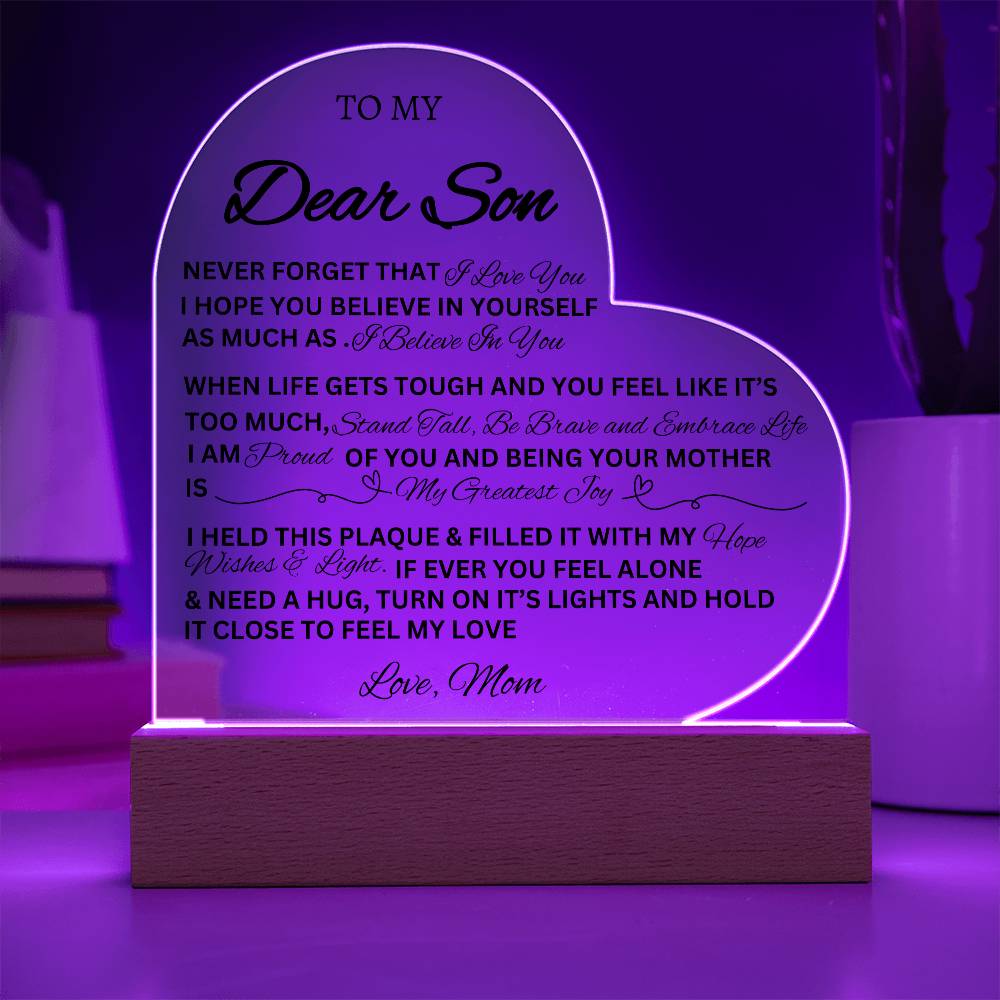 Son Heart Plaque- Gift from Mom