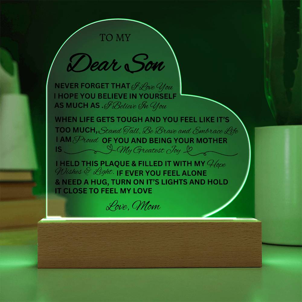 Son Heart Plaque- Gift from Mom