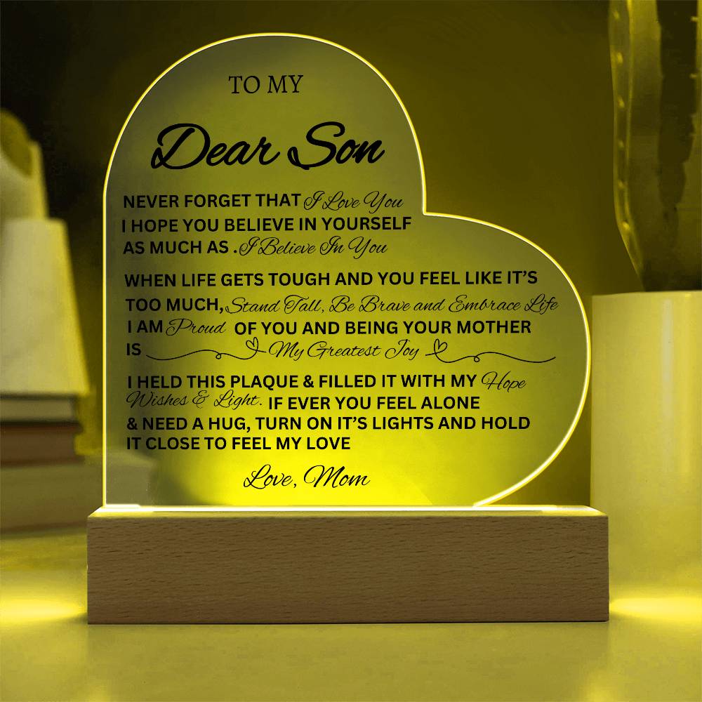 Son Heart Plaque- Gift from Mom