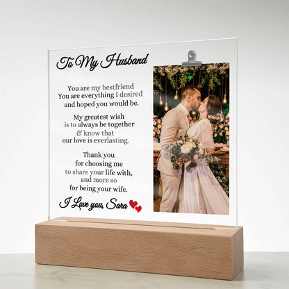 To My Husband Plaque