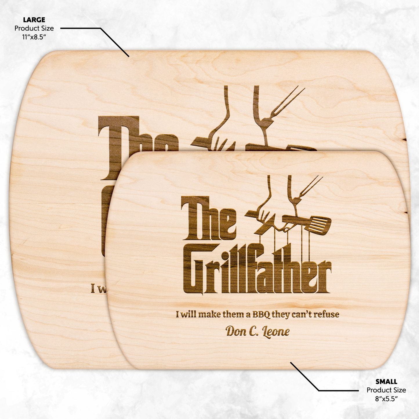 The Grillfather – Personalized Oval Cutting Board for Dad, Husband, or Grill Master