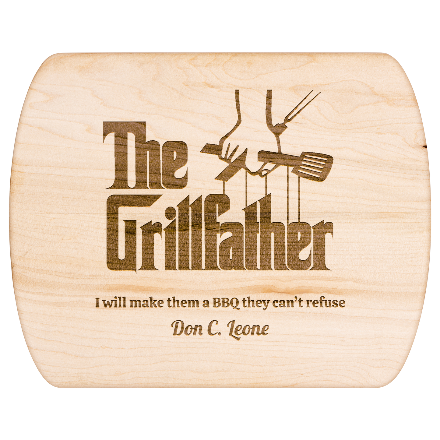 The Grillfather – Personalized Oval Cutting Board for Dad, Husband, or Grill Master