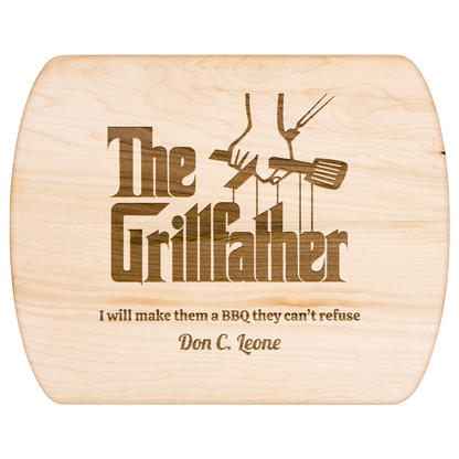 The Grillfather – Personalized Oval Cutting Board for Dad, Husband, or Grill Master