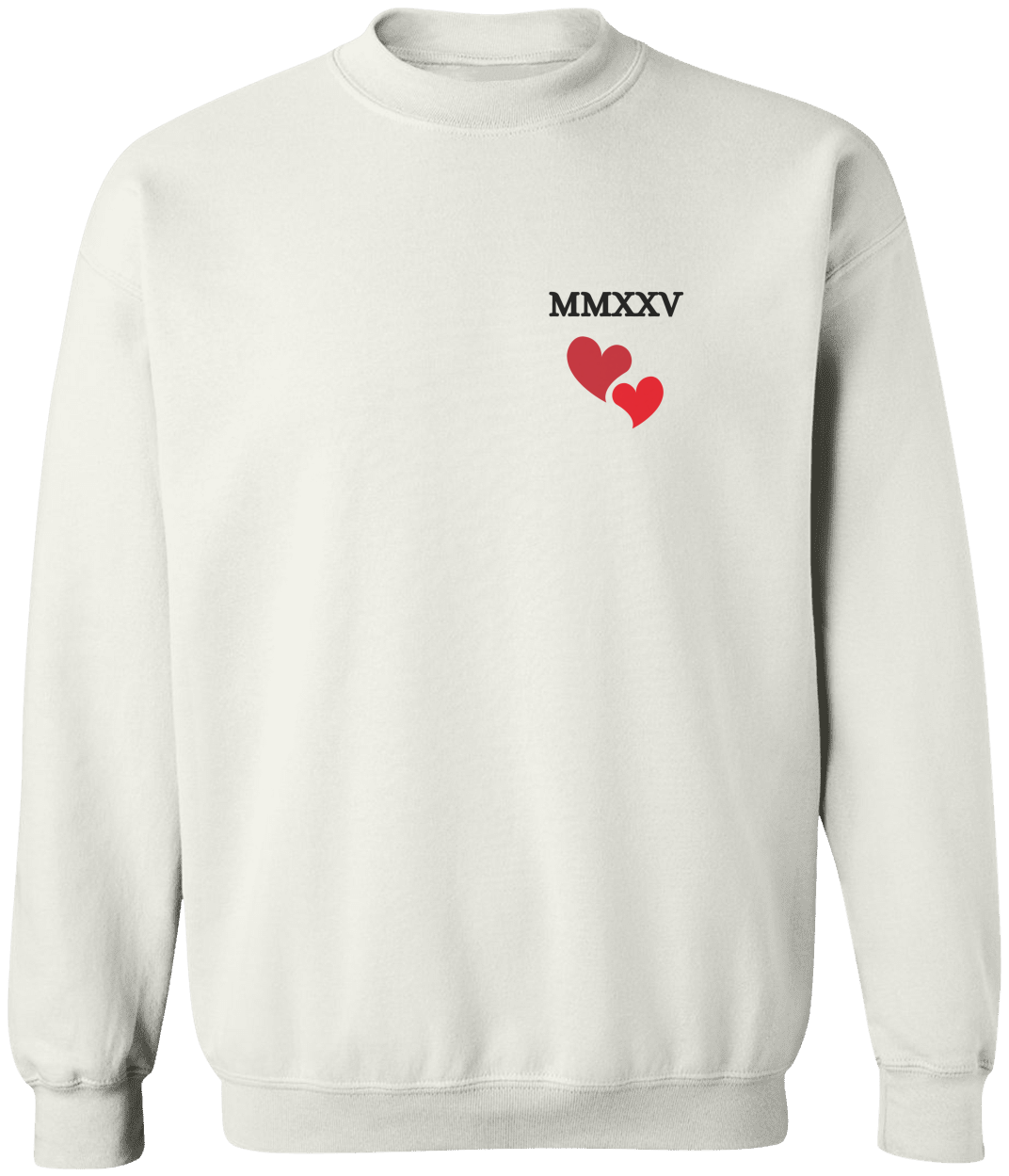 MMXXV Love Hearts Pullover Sweatshirt