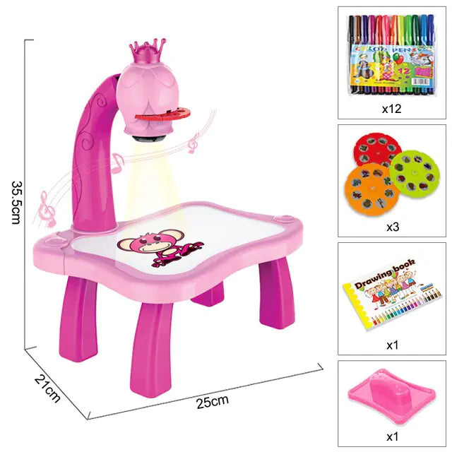 Children Led Projector Painting Art Drawing Table