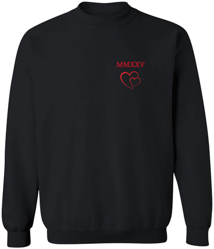 MMXXV Heart Over Heart Pullover Sweatshirt
