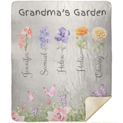 Custom Garden of Love Blanket – Personalized Floral Throw with Family Names